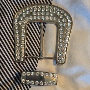 #8 Elegant Silver Crystal Buckle Set